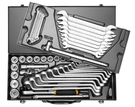 Комбинированные наборы торцевых головок, ключа-трещотки и гаечных ключей 1/2" 770/771-RDS12